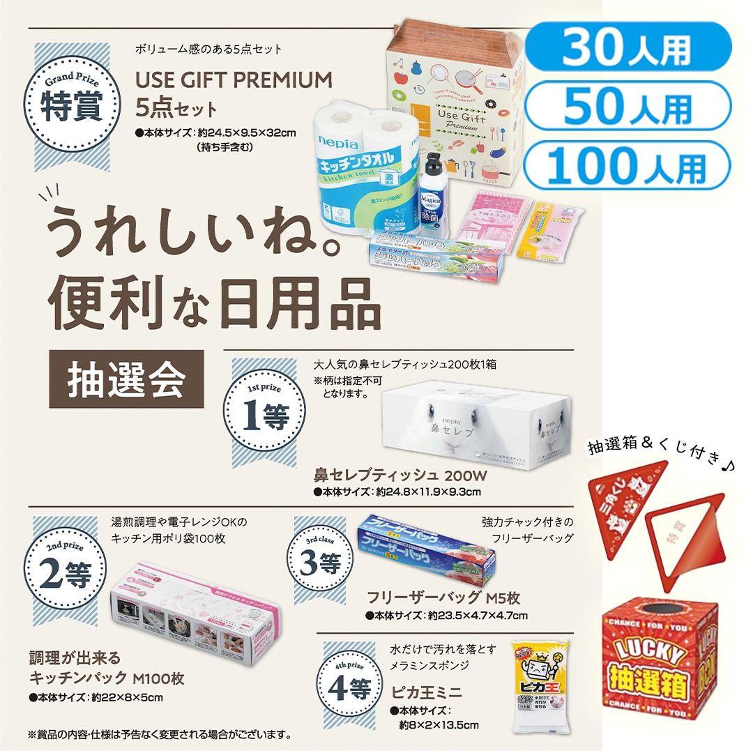 うれしいね。便利な日用品抽選会